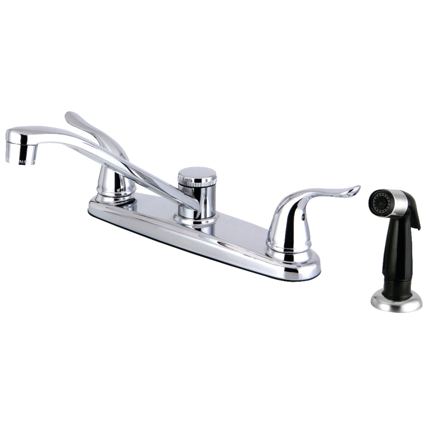Kingston FB2271YL Yosemite Two-Handle 4-Hole 8" Centerset Kitchen Faucet with Side Sprayer in Polished Chrome