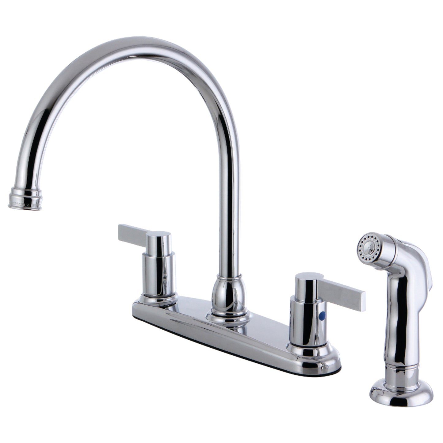 Kingston FB2795NDLSP NuvoFusion Two-Handle 4-Hole 8" Centerset Kitchen Faucet with Side Sprayer in Oil Rubbed Bronze