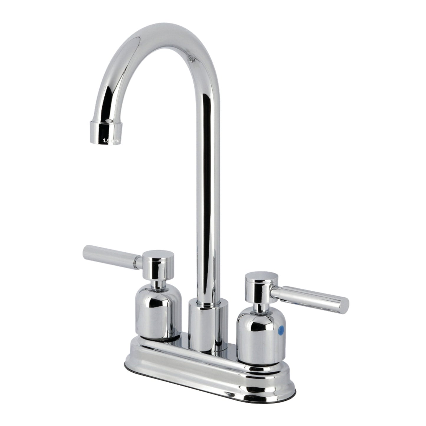 Kingston Brass FB8498DL Concord Double-Handle 4" Centerset High-Arc Bar Faucet, Brushed Nickel