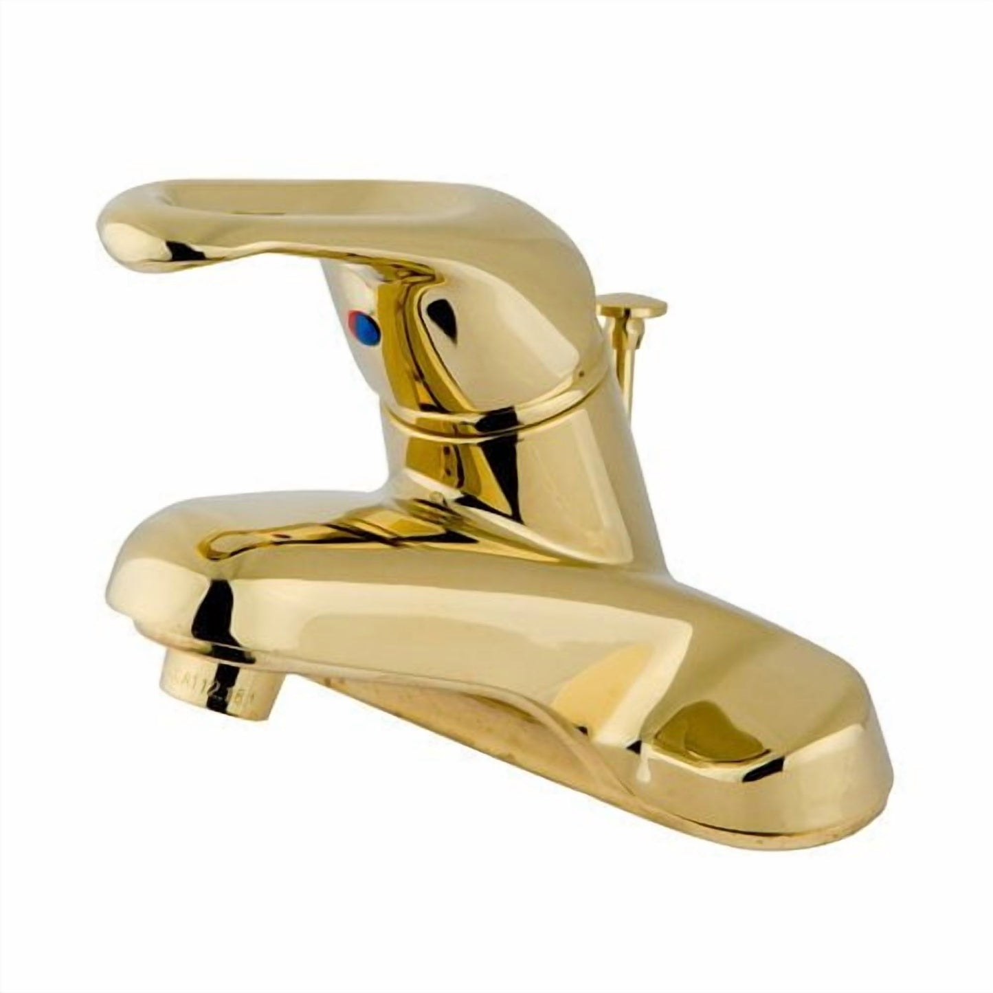 Kingston Brass GKB512B Water Saving Wyndham Centerset Lavatory Faucet with Single Loop Handle and Brass Pop-Up, Polished Brass