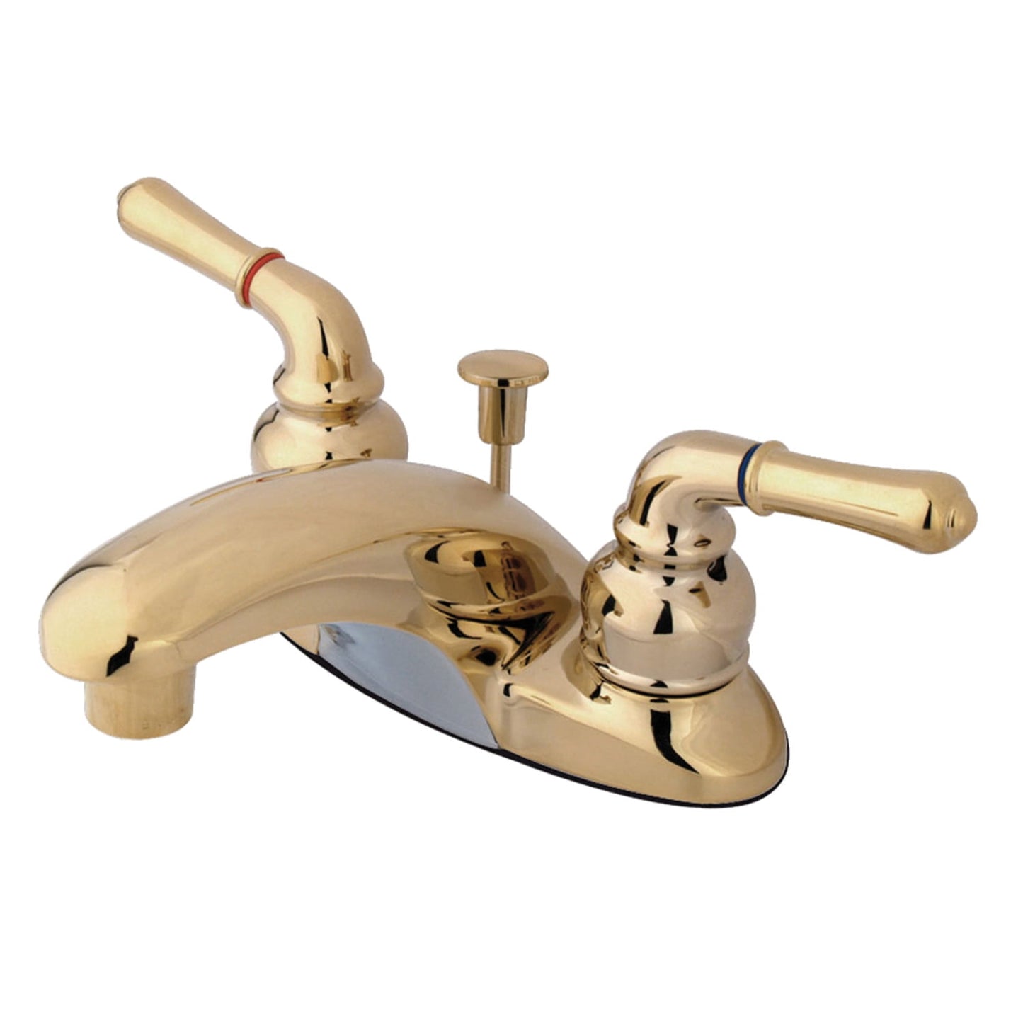 Kingston Brass GKB622 Water Saving Magellan Centerset Lavatory Faucet with Lever Handles, Polished Brass