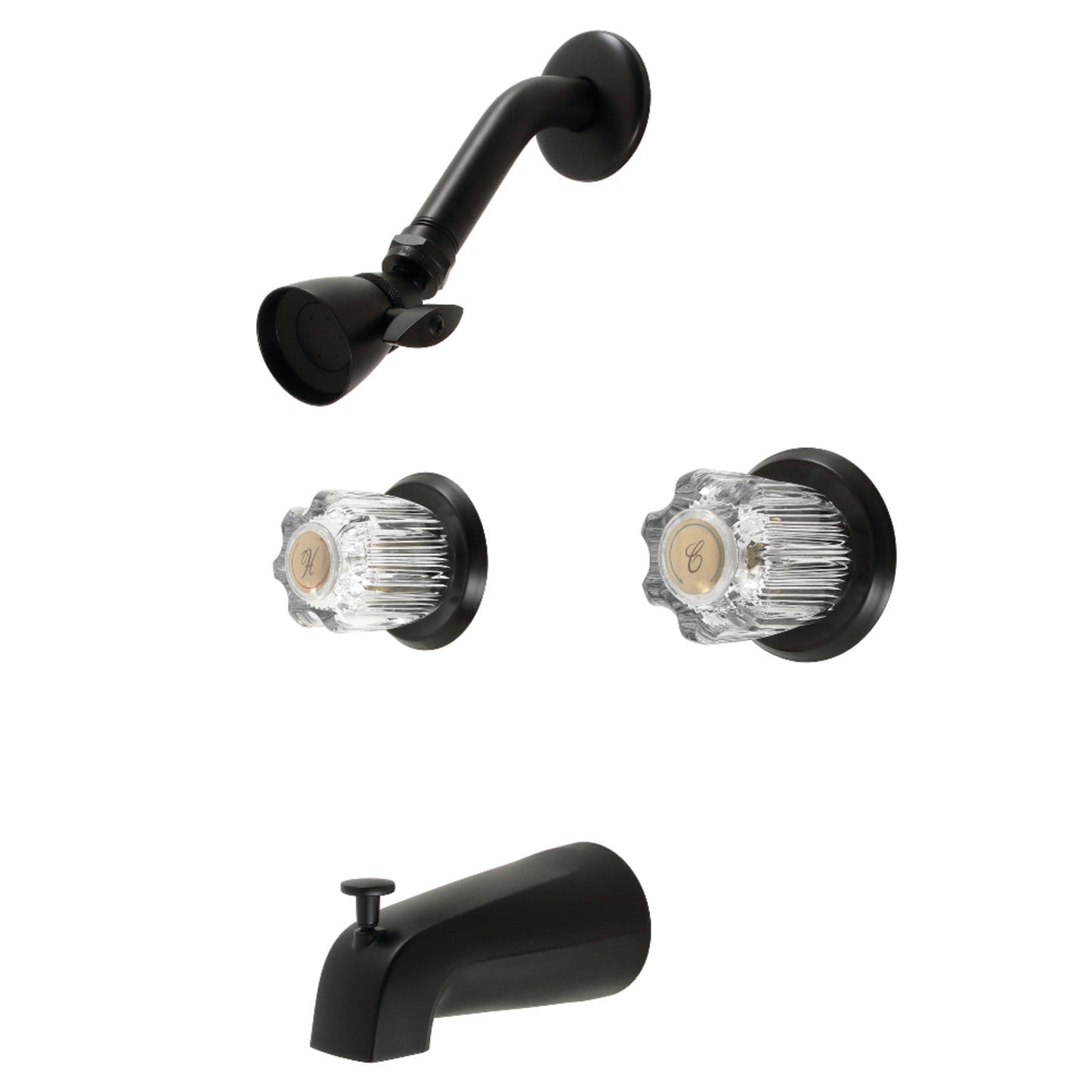 Kingston Brass KB147 Americana Two-Handle Tub and Shower Faucet, Brushed Brass
