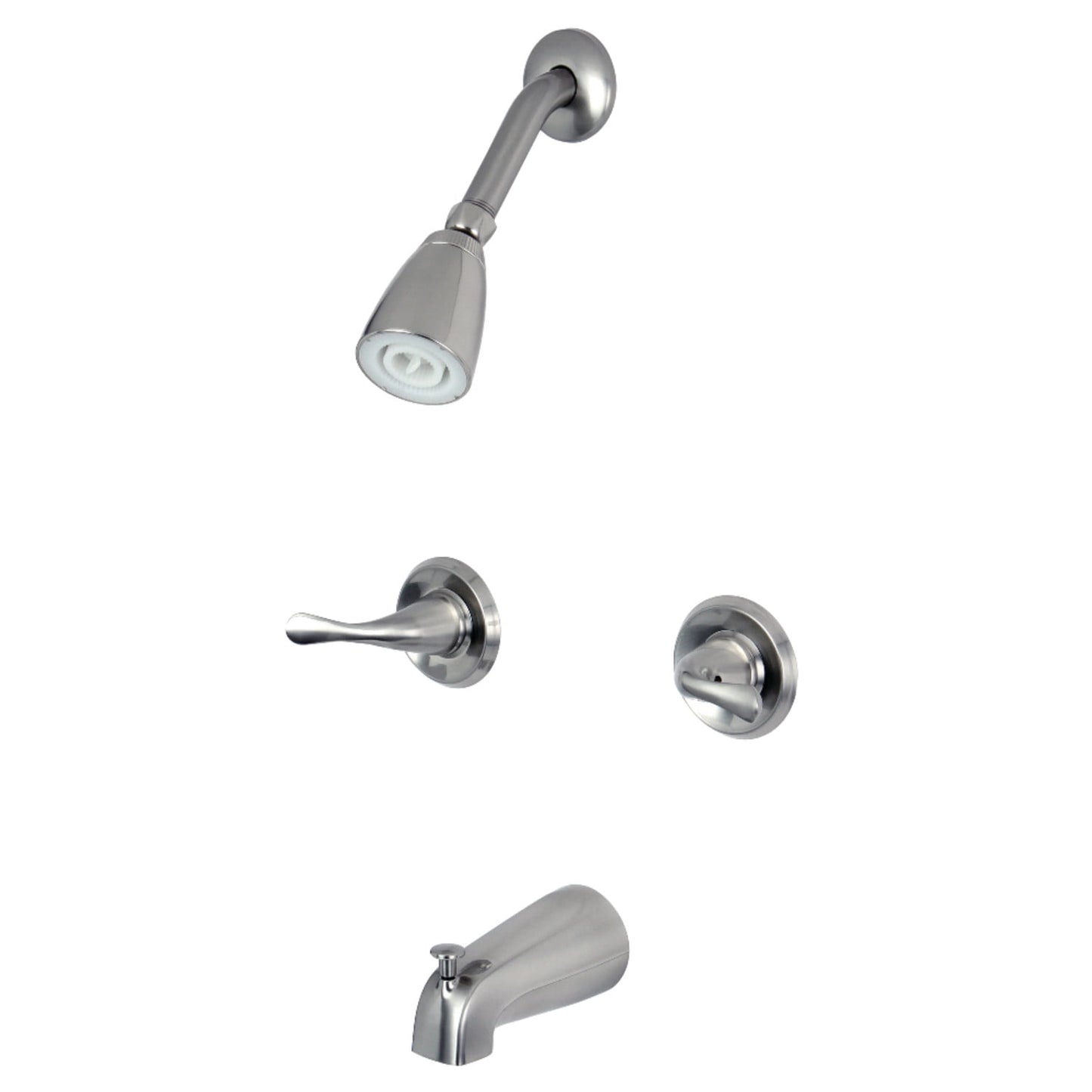 Kingston Brass Yosemite KB2248YL Two Handle Tub Shower Faucet Satin Nickel