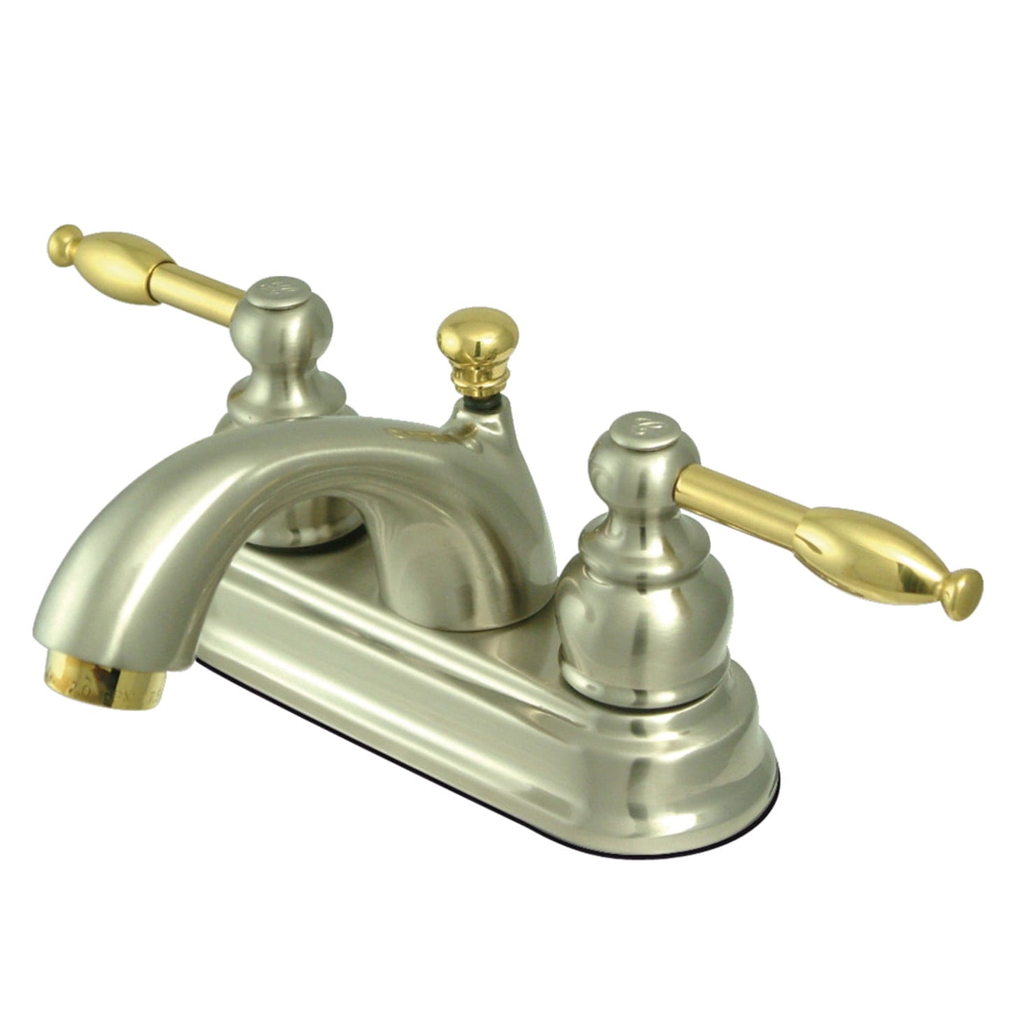 Kingston Brass Knight Grifo de Inodoro Central de Dos Manijas de 4" con Emergente para Venta Al por Menor