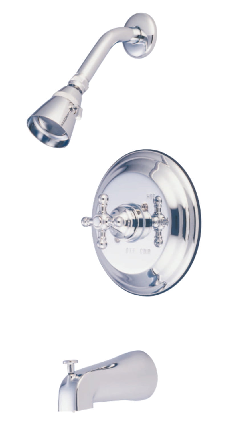 Kingston Brass KB2639BX Tub and Shower Faucet, Brushed Nickel/Polished Brass