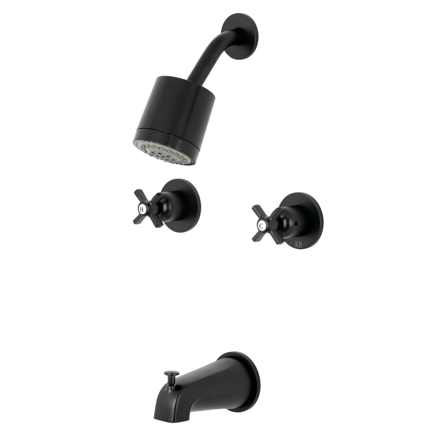 Kingston Brass KBX8148ZX Millennium Two-Handle Tub and Shower Faucet, Brushed Nickel