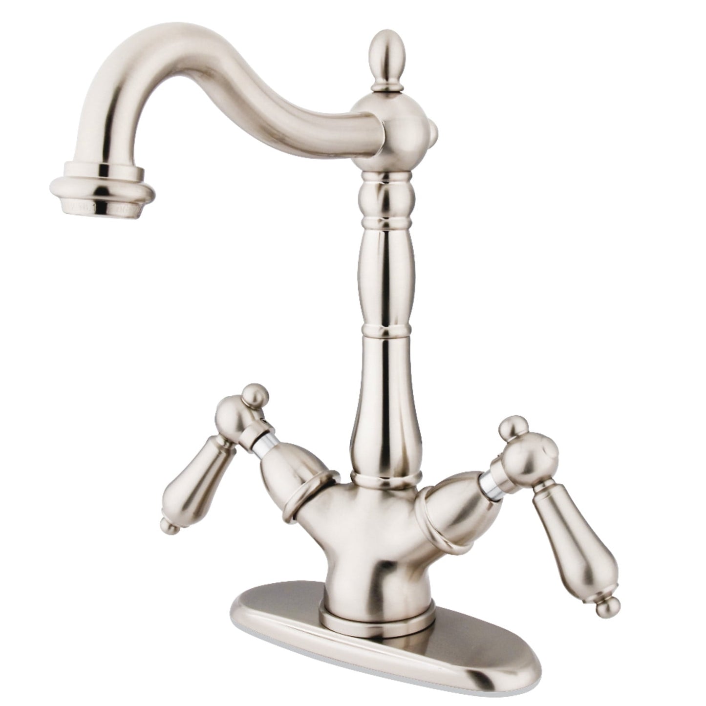 Kingston Brass KS1496AL Grifo de Baño de Montaje Estándar de 2 Manijas Heritage, NÃquel Pulido