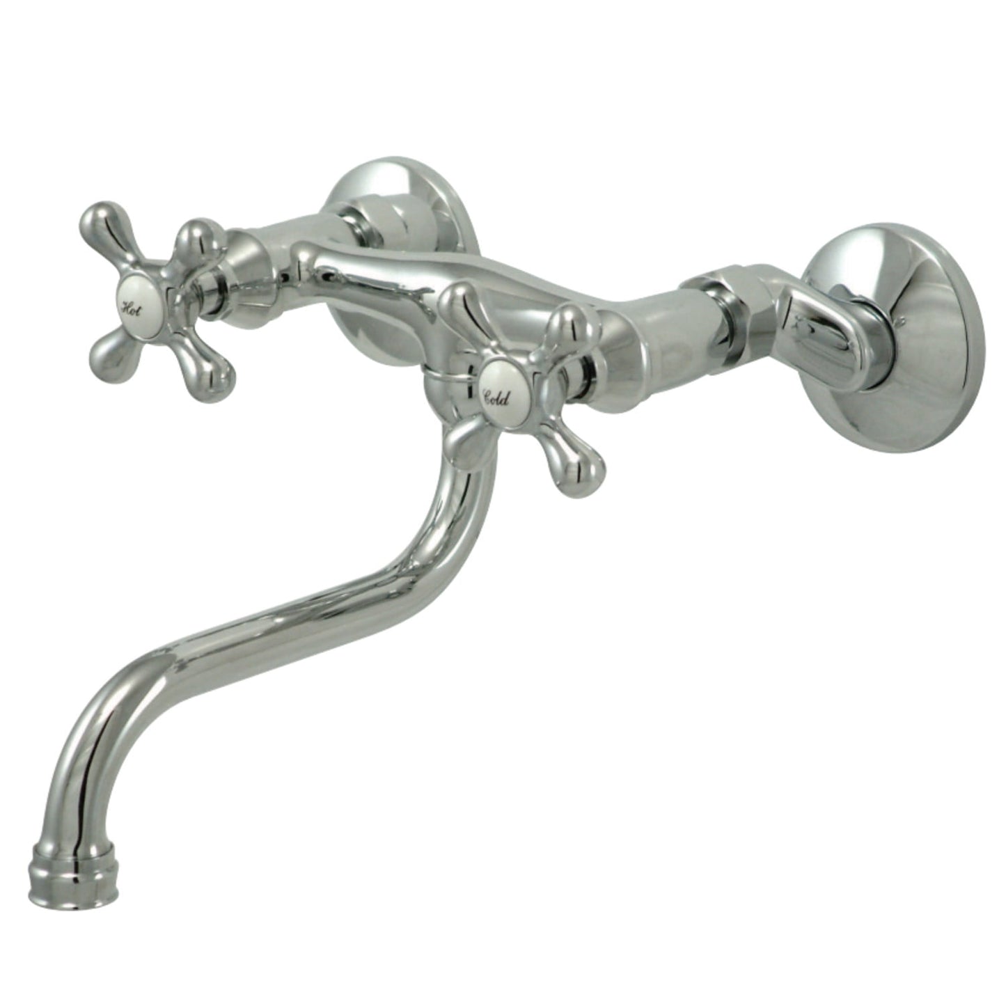 Kingston Brass KS216C 6-Inch Adjustable Center Wall Mount Bathroom Faucet, Polished Chrome