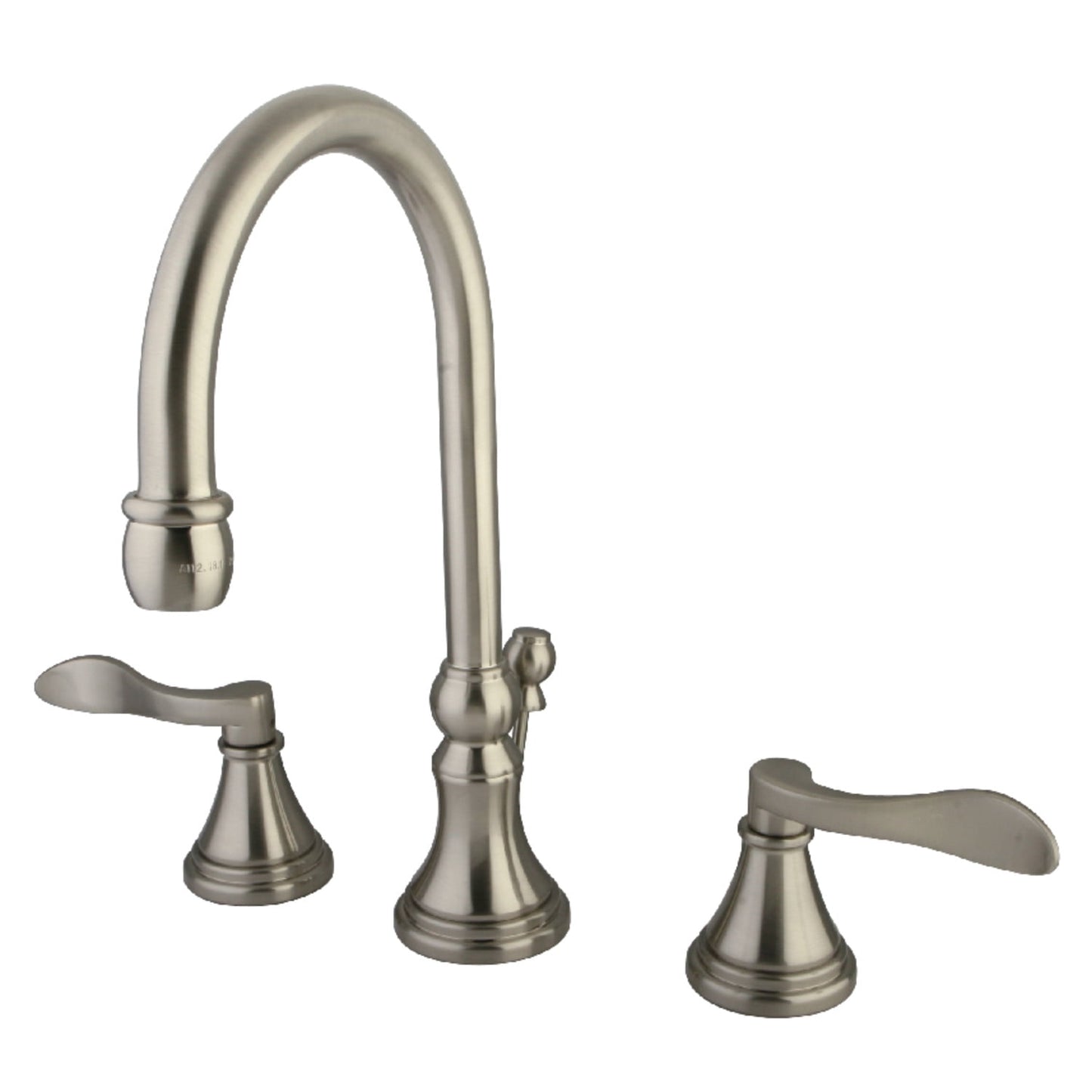 Kingston Brass KS2980DFL NuFrench Widespread Bathroom Faucet with Brass Pop-Up, Matte Black