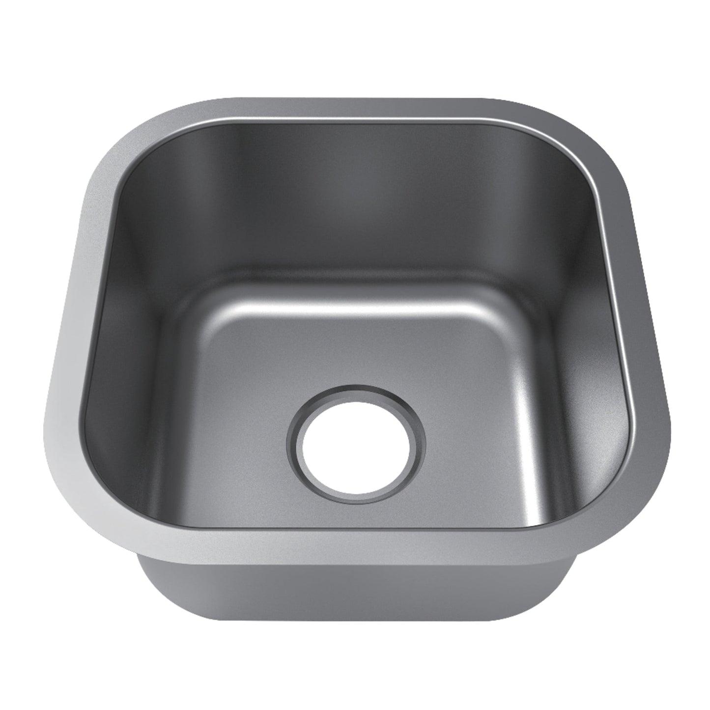 Kingston GKUS16168 Loft 16-Inch Stainless Steel Single Bowl Undermount Bar Prep Sink in Brushed Stainless Steel