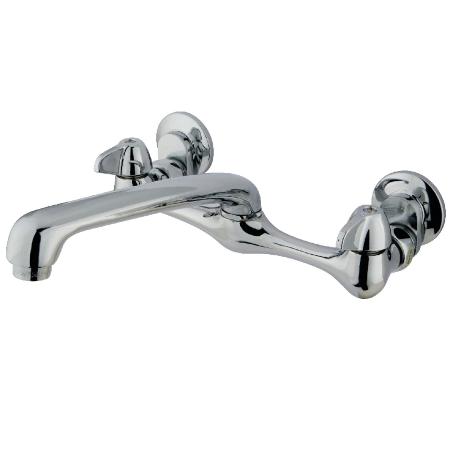 Kingston Brass KF200 Proseal Double-Handle 2-Hole Wall-Mount Bridge Kitchen Faucet in Polished Chrome