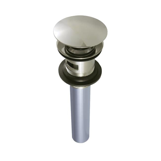 Kingston Brass Push Pop-Up Drain with Overflow Hole, 22 Gauge - Polished Nickel