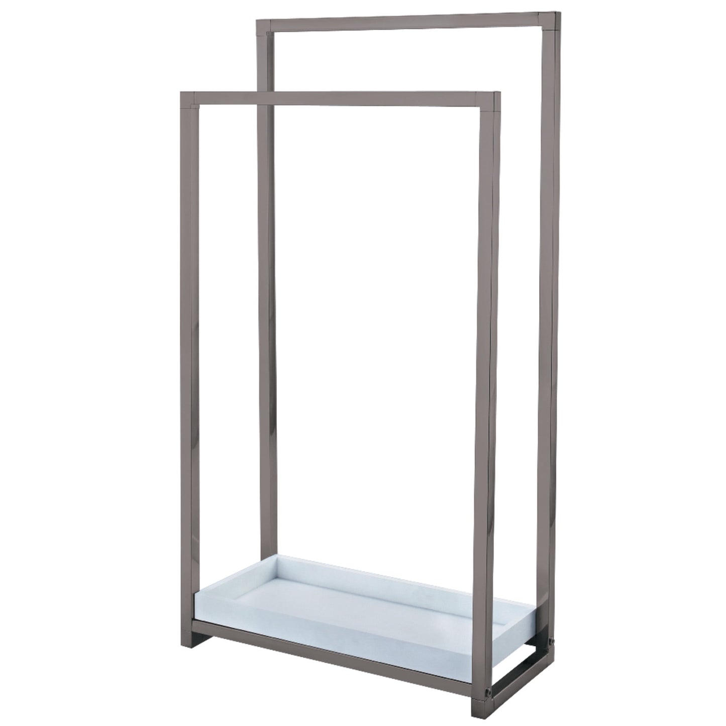 Kingston Brass SCC8265 Edenscape 33-5/8 Inch Freestanding Pedestal 2-Tier Towel Rack with Wooden Shelf in Oil Rubbed Bronze