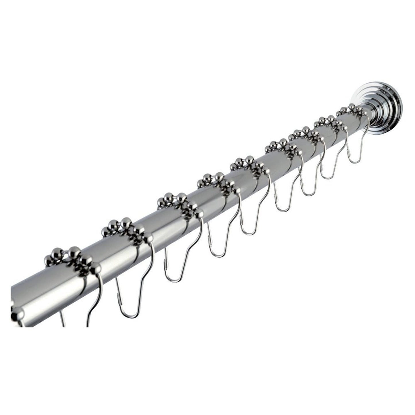 Kingston Brass SRK601 Americana 72" Adjustable Stainless Steel Shower Curtain Rod with Ring Combo, Polished Chrome