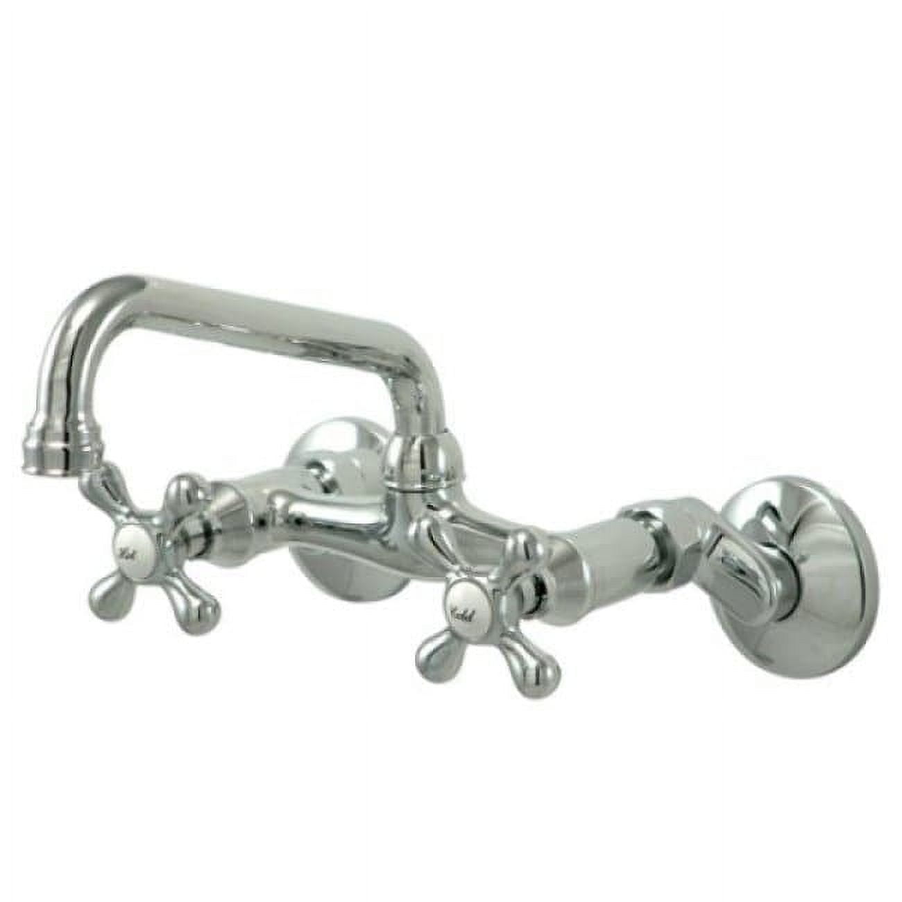 Kingston Brass KS213PB Kingston Grifo de Cocina de Dos Manijas para Montaje en Pared, Latón Pulido