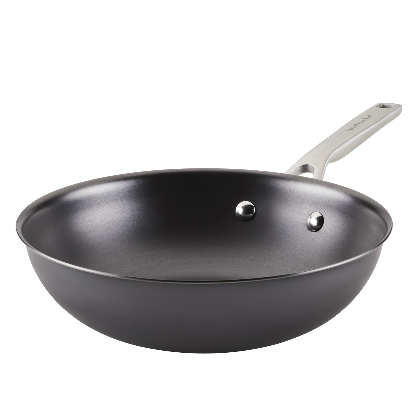 KitchenAid NITRO Carbon 10 Inch Steel Stir Fry Pan, Induction Compatible, Metal Utensil, Broiler and Oven Safe to 750°F, Black