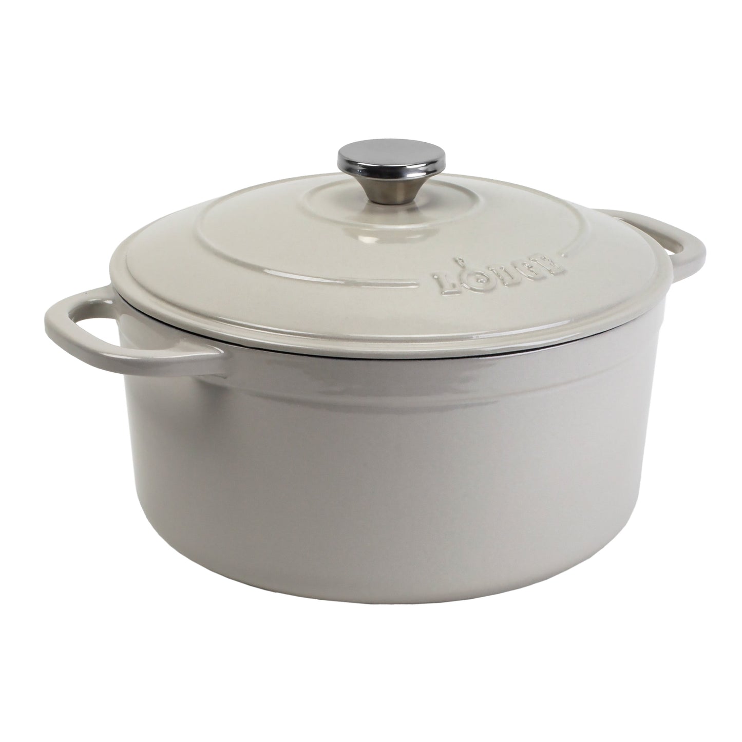 Lodge 7 Quart Oyster Enamel Cast Iron Dutch Oven