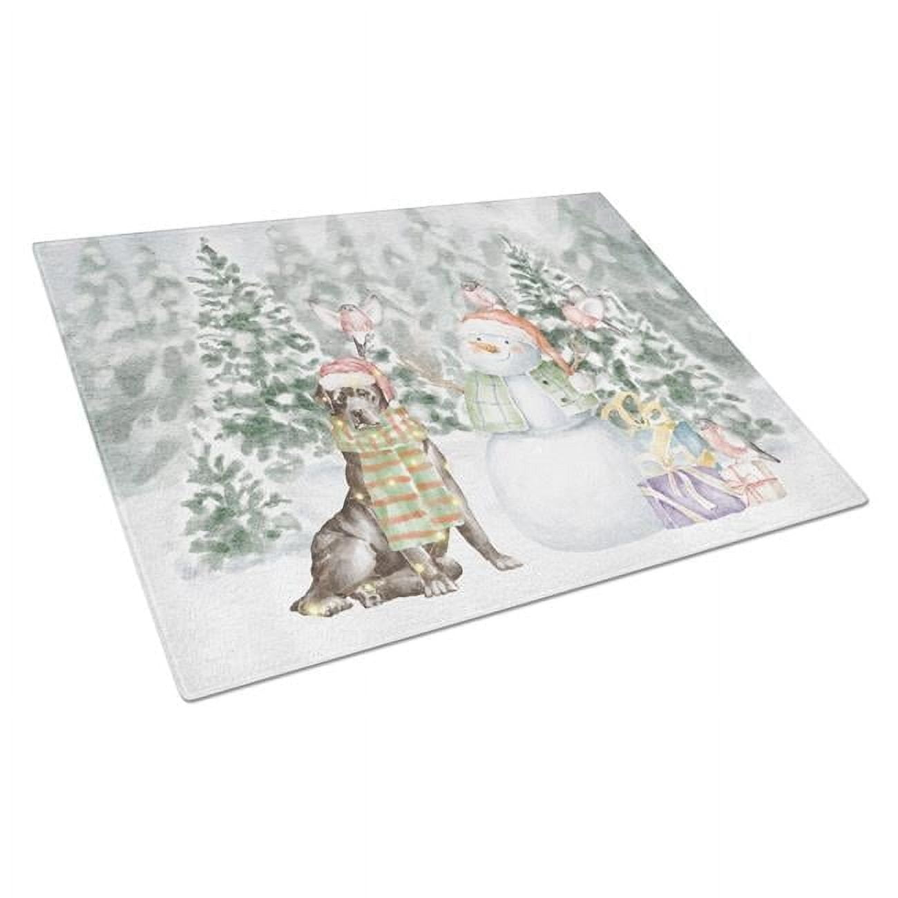 Labrador Retriever Black with Christmas Presents Glass Cutting Board Large 12 in x 15 in