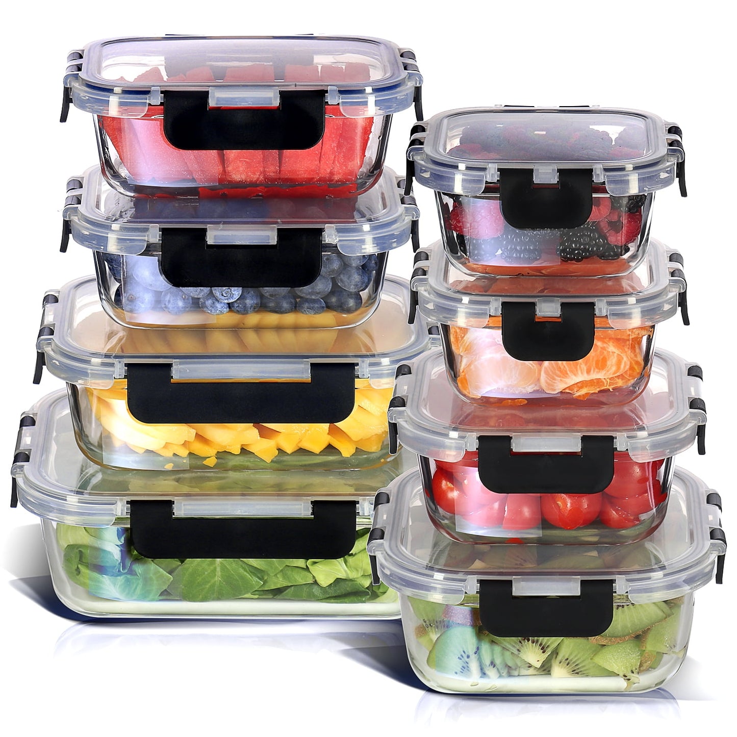 LammaLoe 24pc Glass Food Storage Containers with Lids, Airtight Glass Meal Prep Containers, Oven, Microwave & Freezer Safe Glass Storage Containers