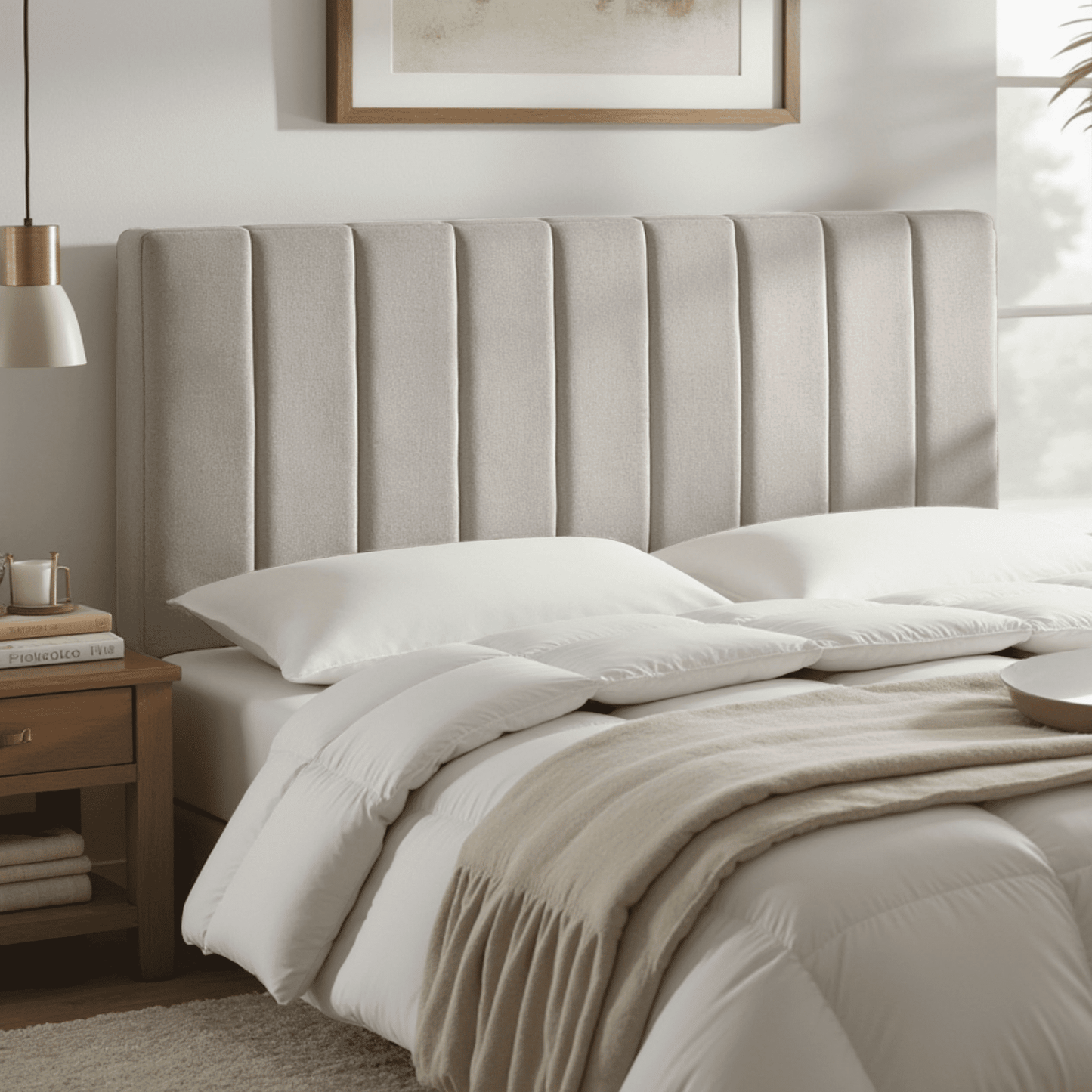 Lammlaoe Twin Headboard, Upholstered Wall Mounted, Peel and Stick Installation, Sound Reducing 3D Panel Design, Easy Assembly, Silver