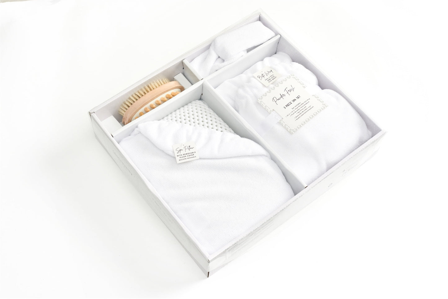 Lavender and Sage Luxury 4-Piece Towel Wrap Bath Spa Gift Box Set, White