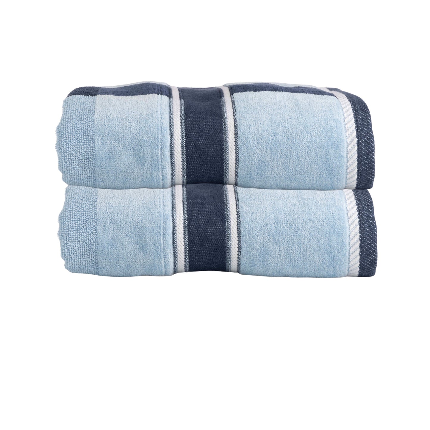Lavish Home 2PC Cotton Towel Set - 35x70in Extra Large Bath Towels (Navy)