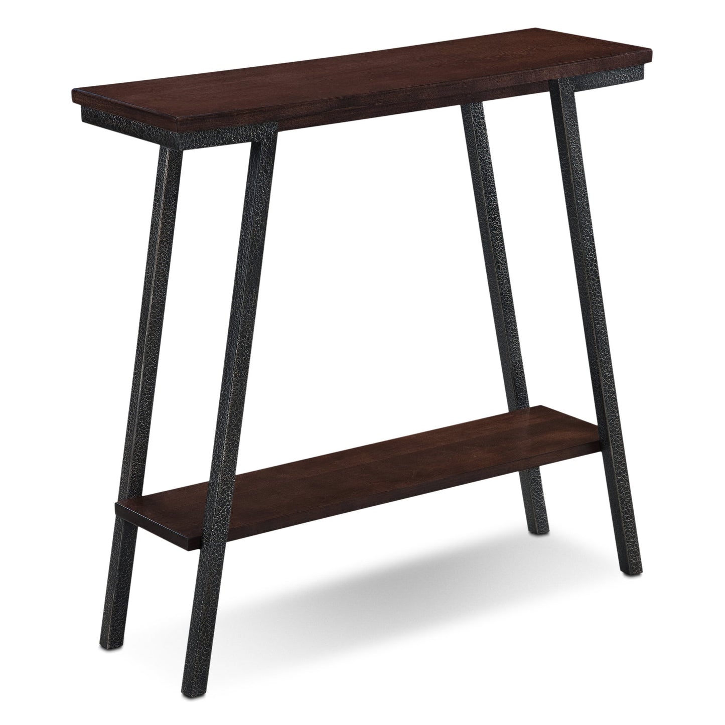 Leick Home Empiria Mesa Consola de Pasillo de 30" de Madera y Metal con Repisa, Nogal/bronce