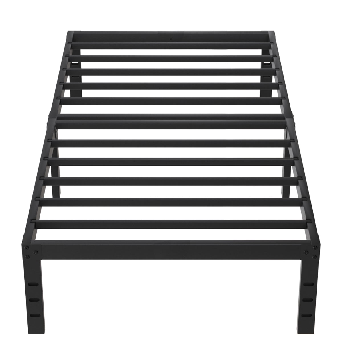 Leumius 14" Twin Bed Frame,Heavy Duty Metal Platform Bed Frame with Storage Space Under Frame,No Box Spring Needed,Black