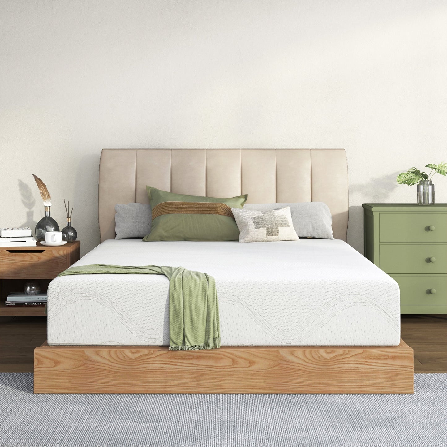 Leumius Memory Foam Mattress,6 Inch Twin Size Gel Bed Mattress for Cooling Gel,Pressure Relief,Medium Firmness,White