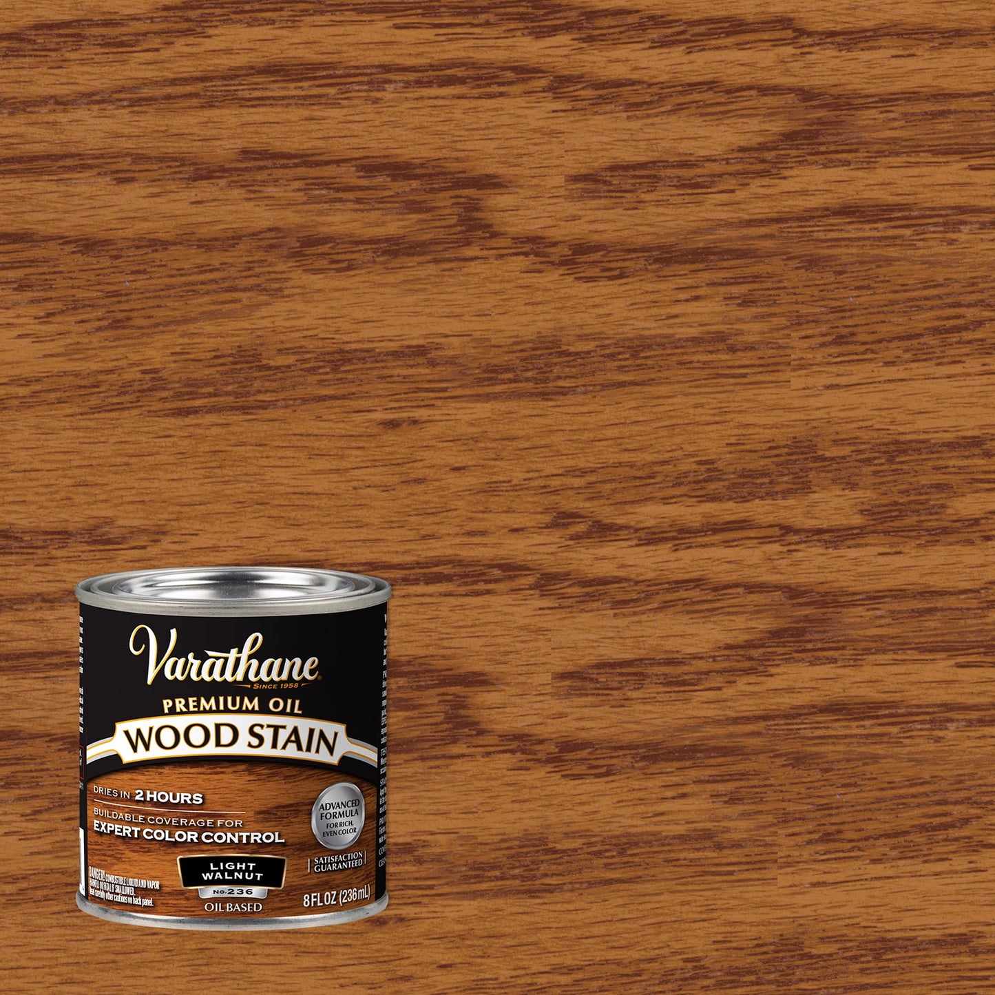 4 Pack, Light Walnut, Varathane Premium Oil-Based Interior Wood Stain-211796, Half Pint