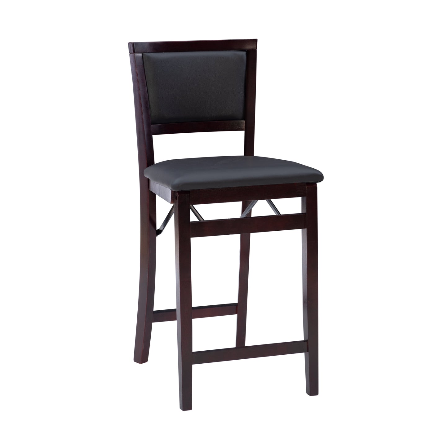 Linon Triena Pad Back Folding 25" Counter Stool in Espresso Brown