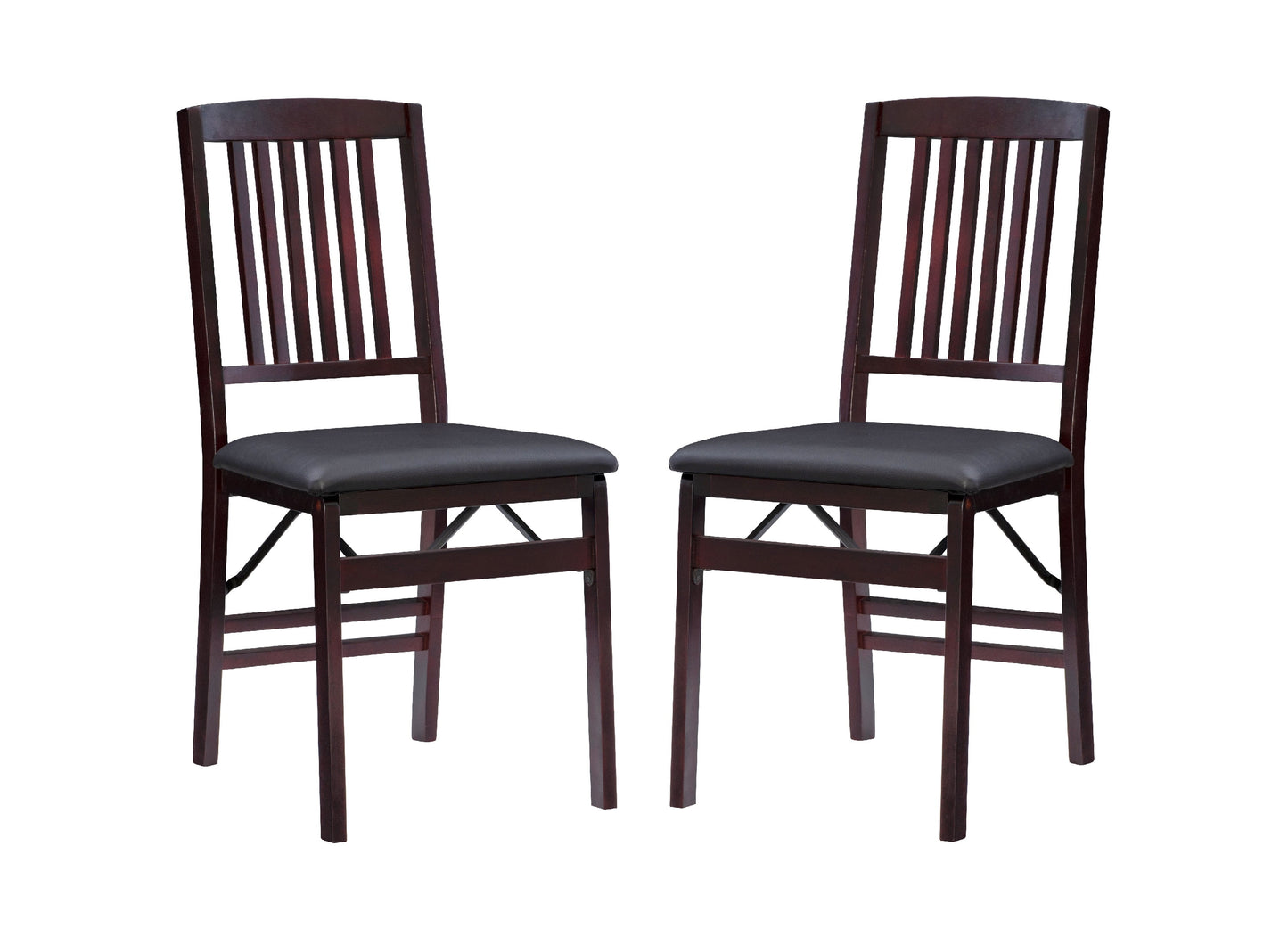 Linon Triena Silla de Comedor con Respaldo Tipo Misión de Madera en Marrón Espresso (Juego de 2)