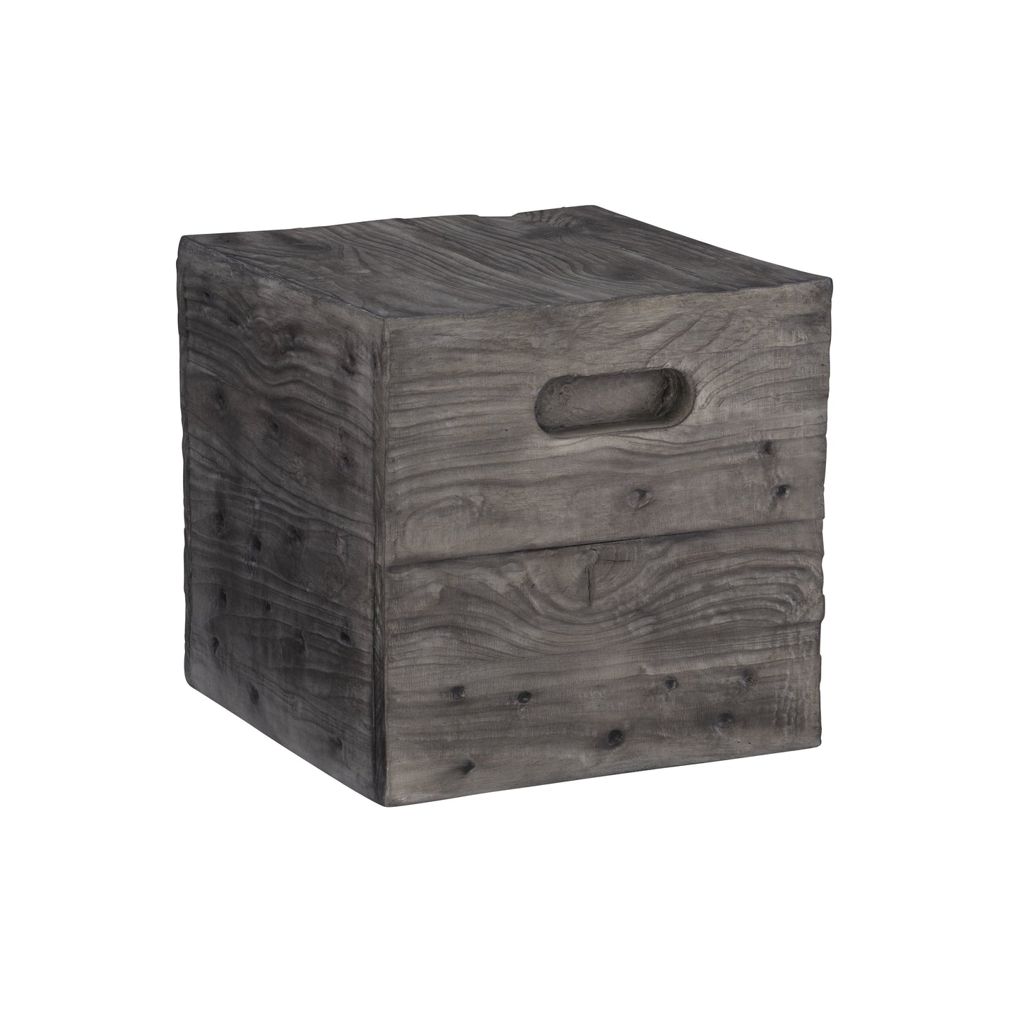 Linon Warner Resin Crate Accent Table in Gray