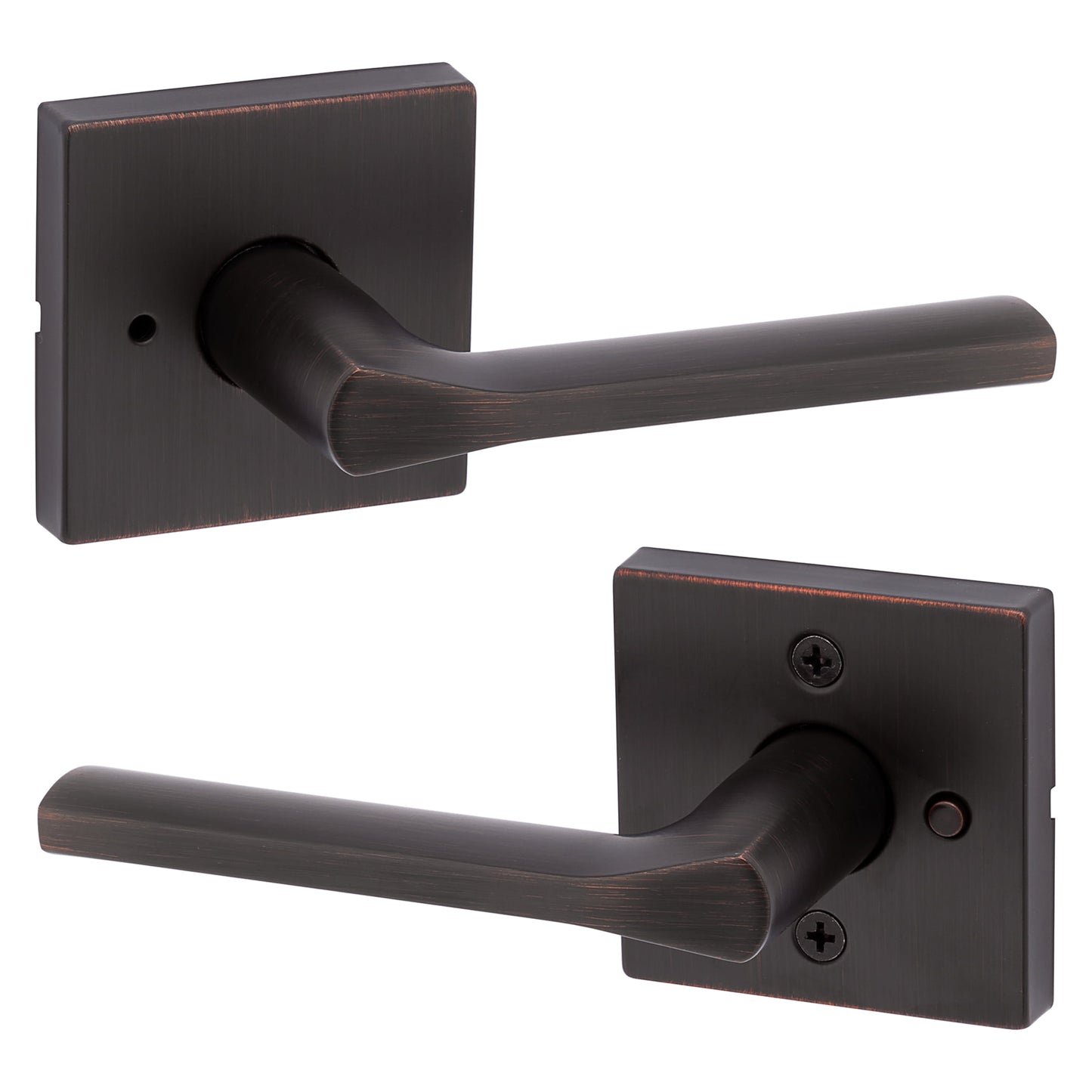 Kwikset Lisboa Pomo de Puerta Cuadrado de Privacidad Veneciano Bronce