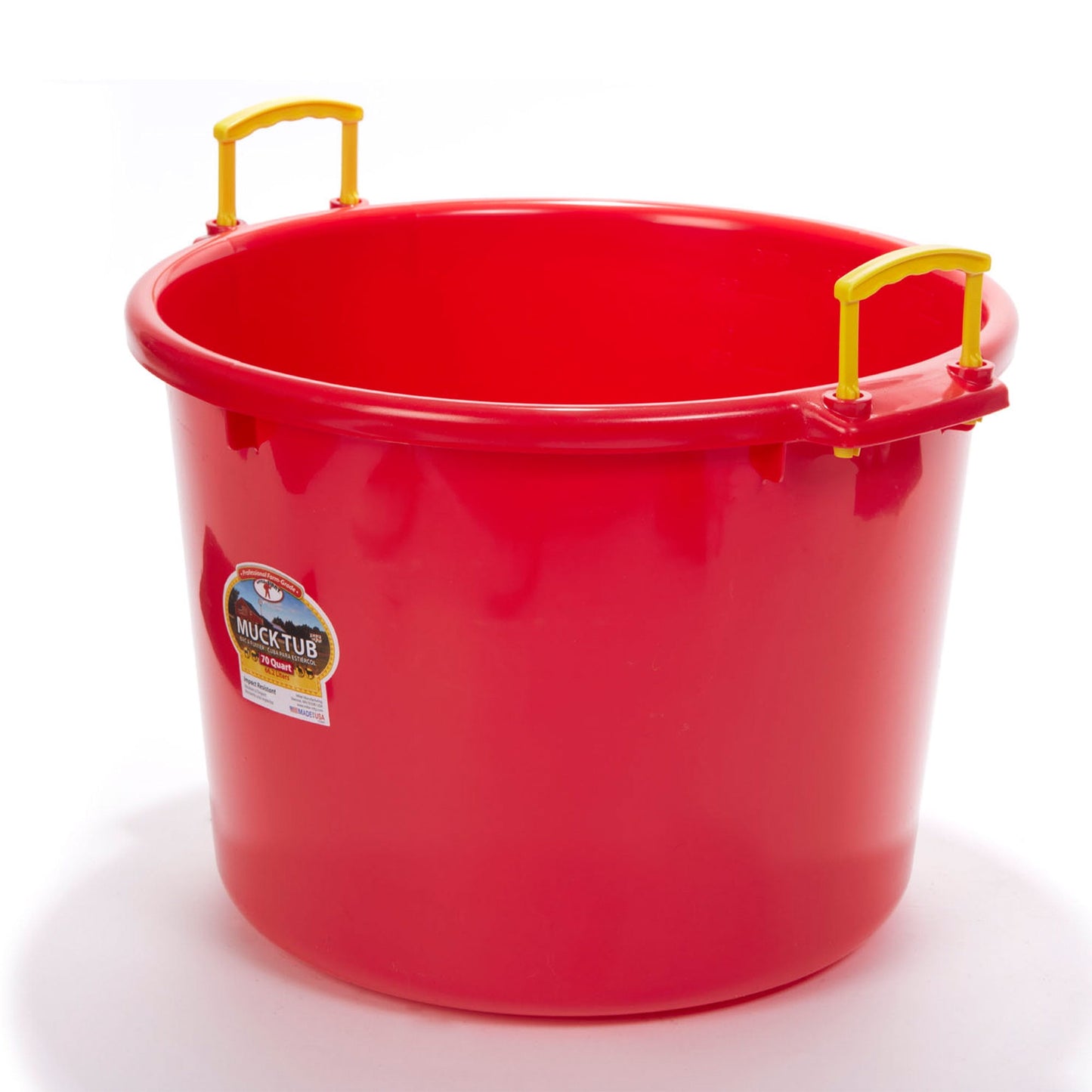 Little Giant 70 Quart Durable Plastic Utility Muck Tub with Handles, Red