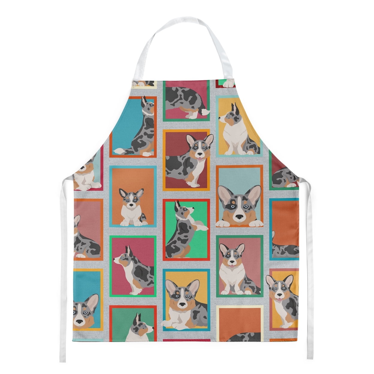 Lots of Blue Merle Welsh Cardigan Corgi Apron 27 in x 30 in