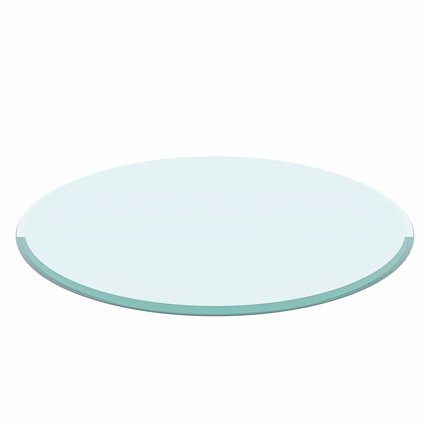 MAYEERTY 28in Round Clear Glass Table Top, 0.47in Thick Bevel Polished Replacement Glass Cover, Heat Scratch Impact Resistant for Coffee Patio Bistro Hotel Lobby Small Dining Office Table