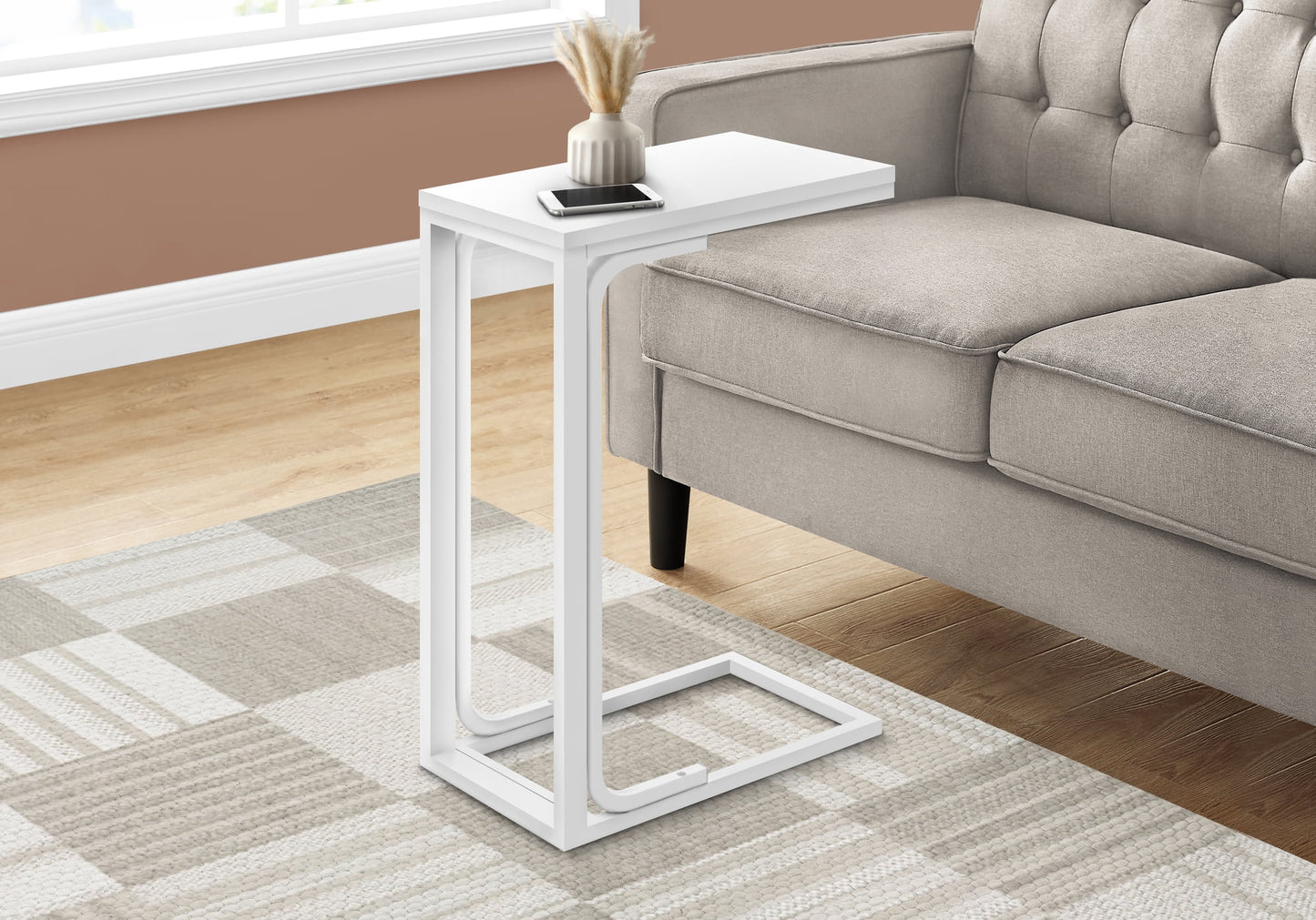 MAYEERTY Accent Table, C-shaped, End, Side, Snack, Living Room, Bedroom, Contemporary, Modern