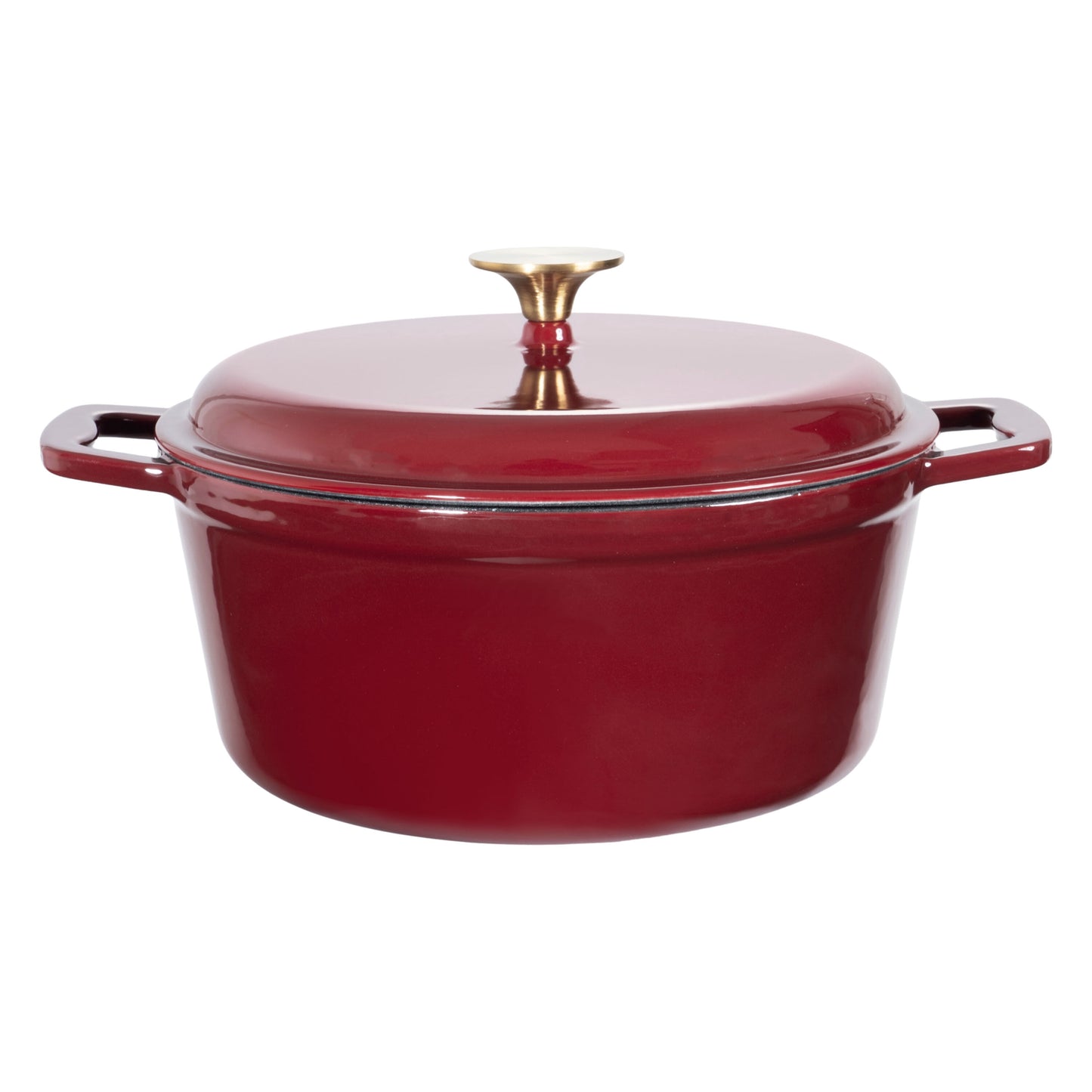 Mainstays 4.75 Quart Enameled Cookware Cast Iron Dutch Oven, Merlot Red