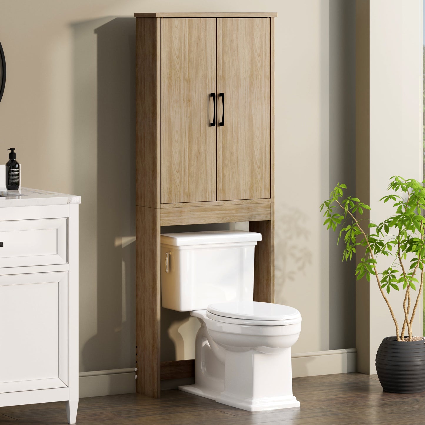 Mainstays Ardent Over-the-Toilet Bathroom Storage Cabinet, Euro Oak