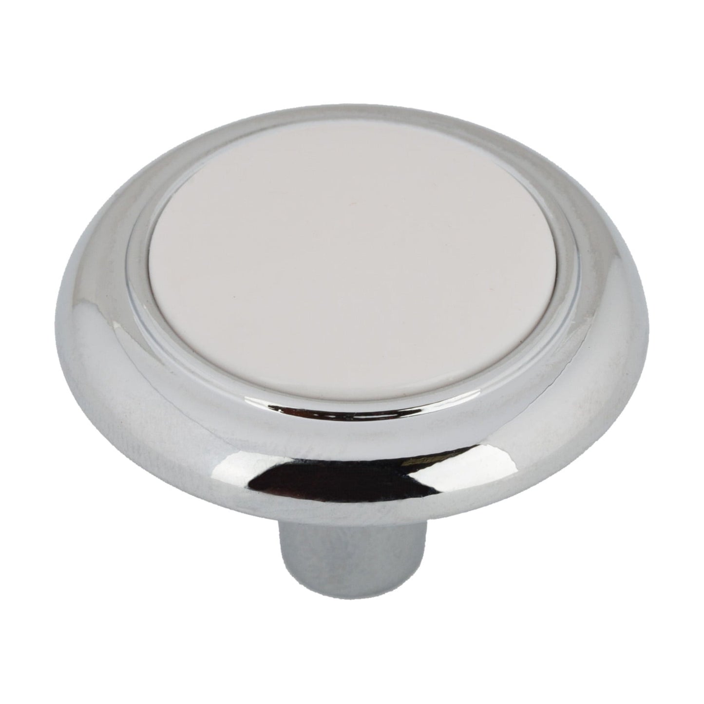 Mainstays 1-1/4" (32mm) Classic Cabinet Knob, Chrome and White, 10 Pack