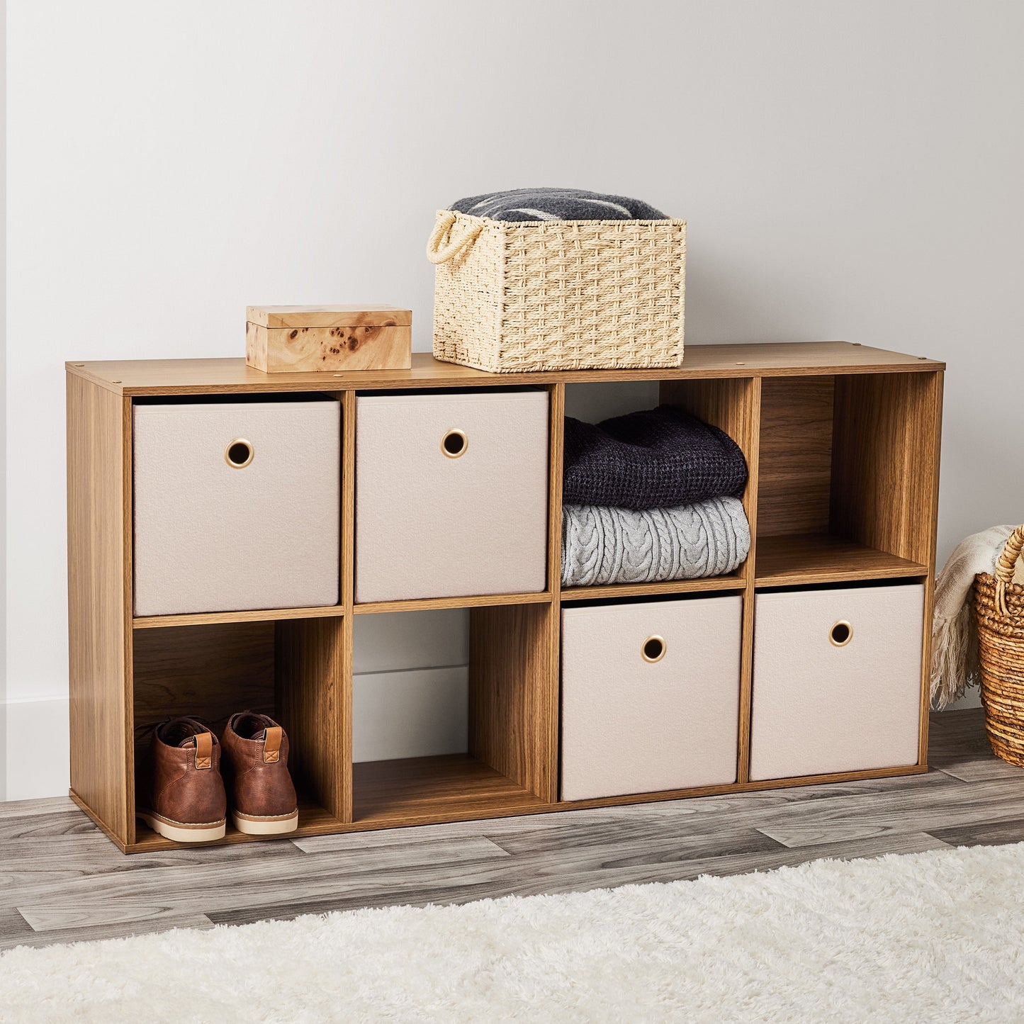Mainstays 8 Cube Storage Organizer, Spring Pine