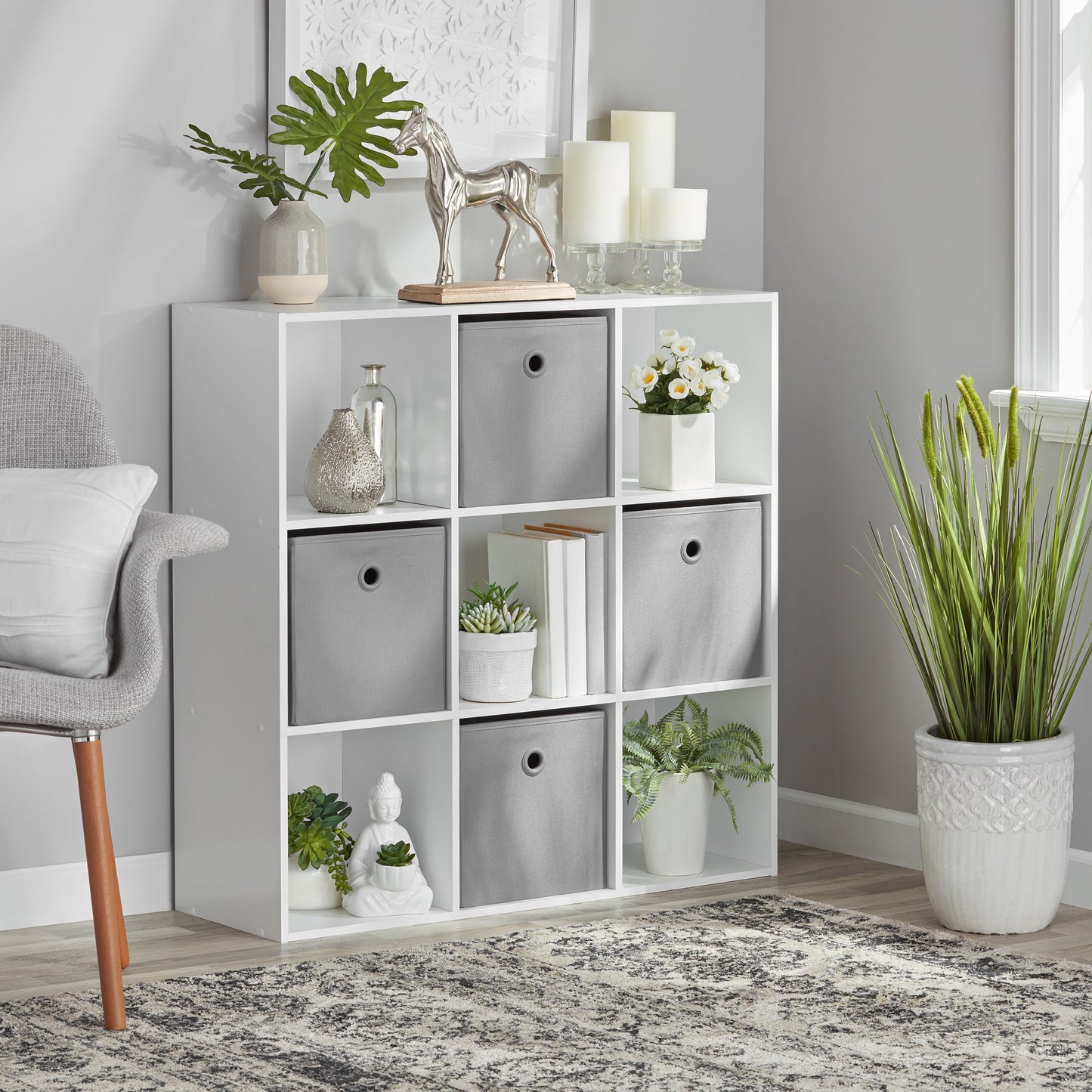 Mainstays 9 Cube Storage Organizer, Spring Pine