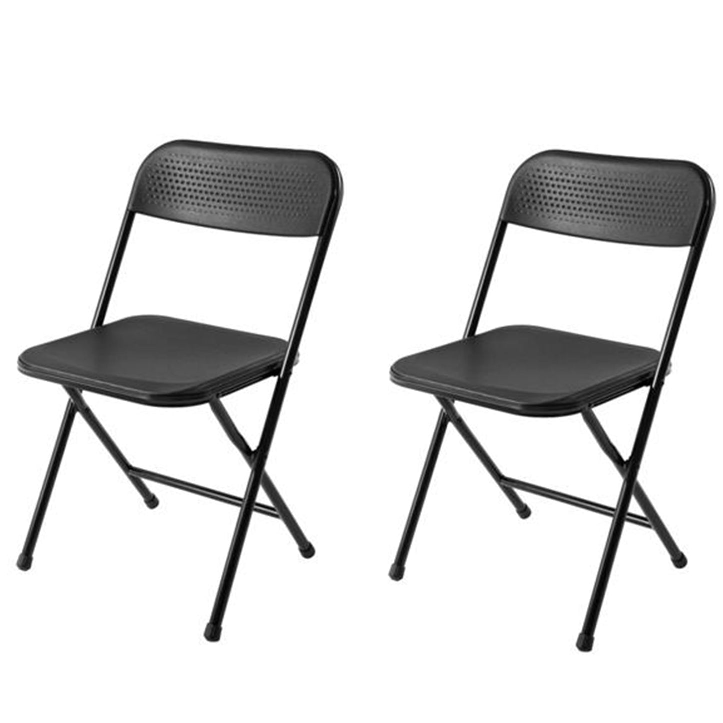 Mainstays Silla Plegable de Resina para Banquete, Negra (Juego de 2)