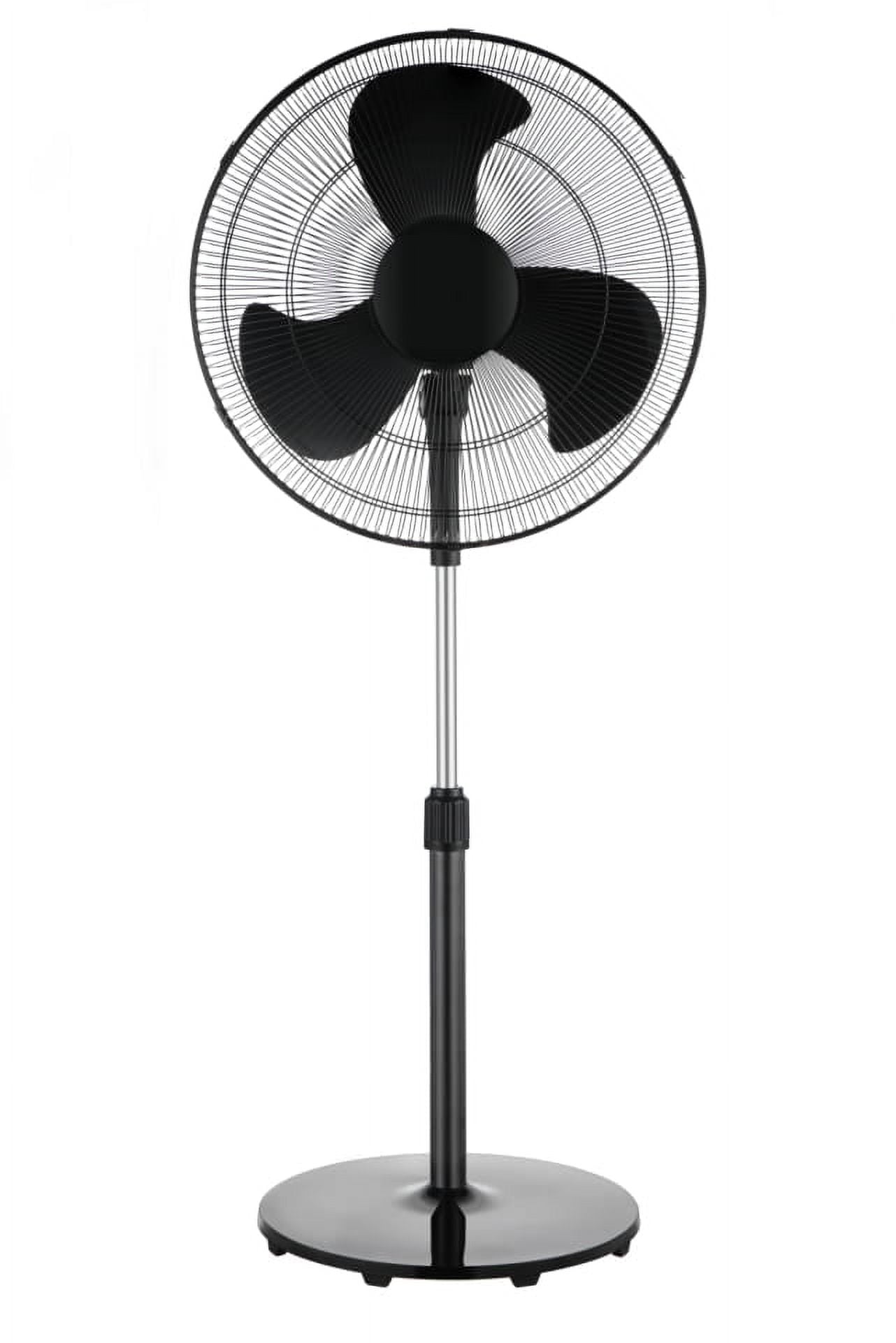 Mainstays 48-Inch Tall Pedestal Fan, 3-Speed Oscillating, Adjustable 18" Fan Head, Black, FS45-19MB
