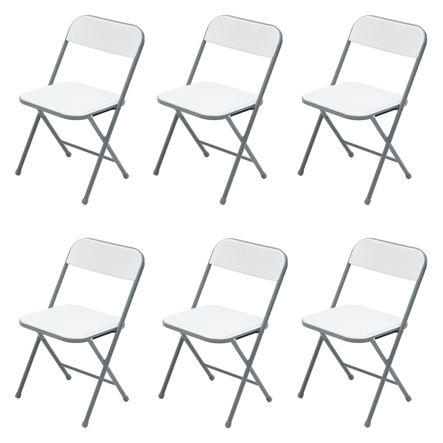 Mainstays Banquet Resin Folding Chair, White (Set of 6)