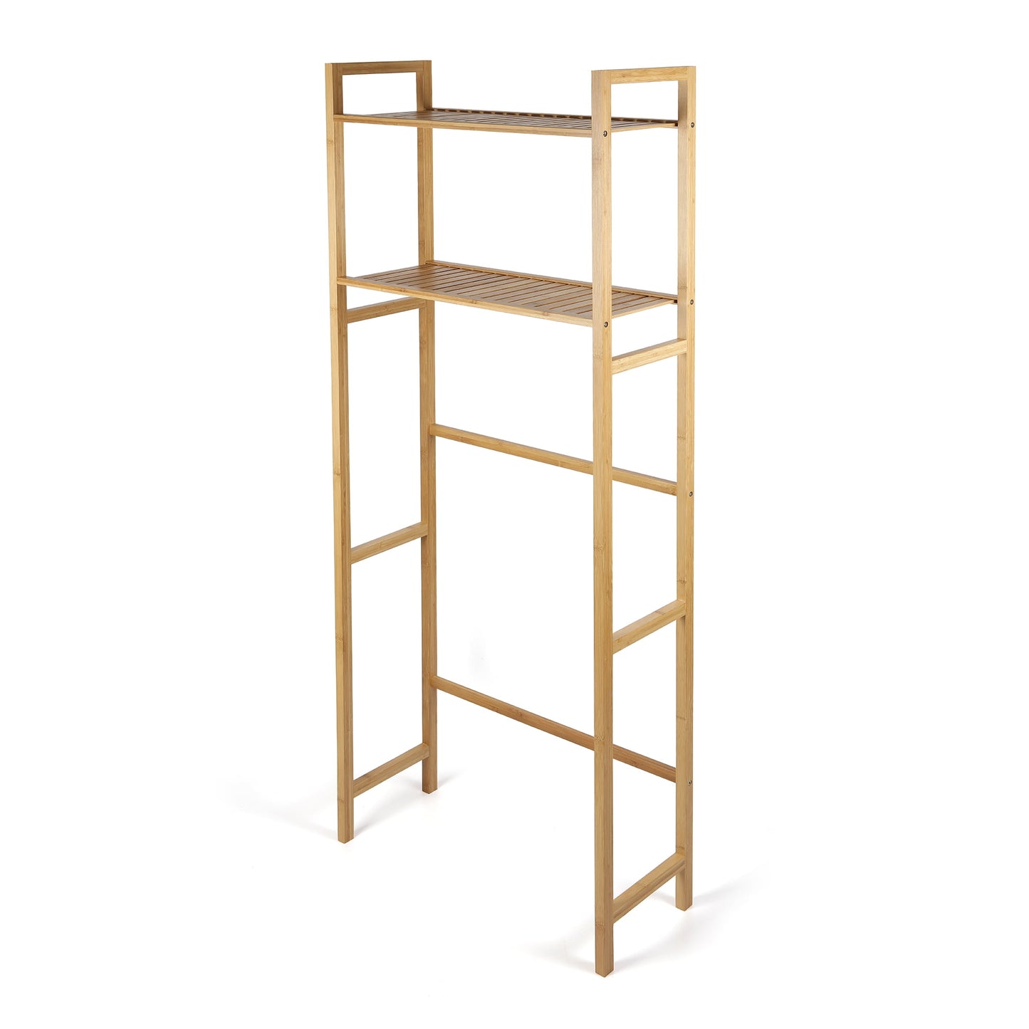 Mainstays 64-inch Above Toilet Free Standing Shelf, 6 lb. Shelf Capacity, Bamboo, Adult