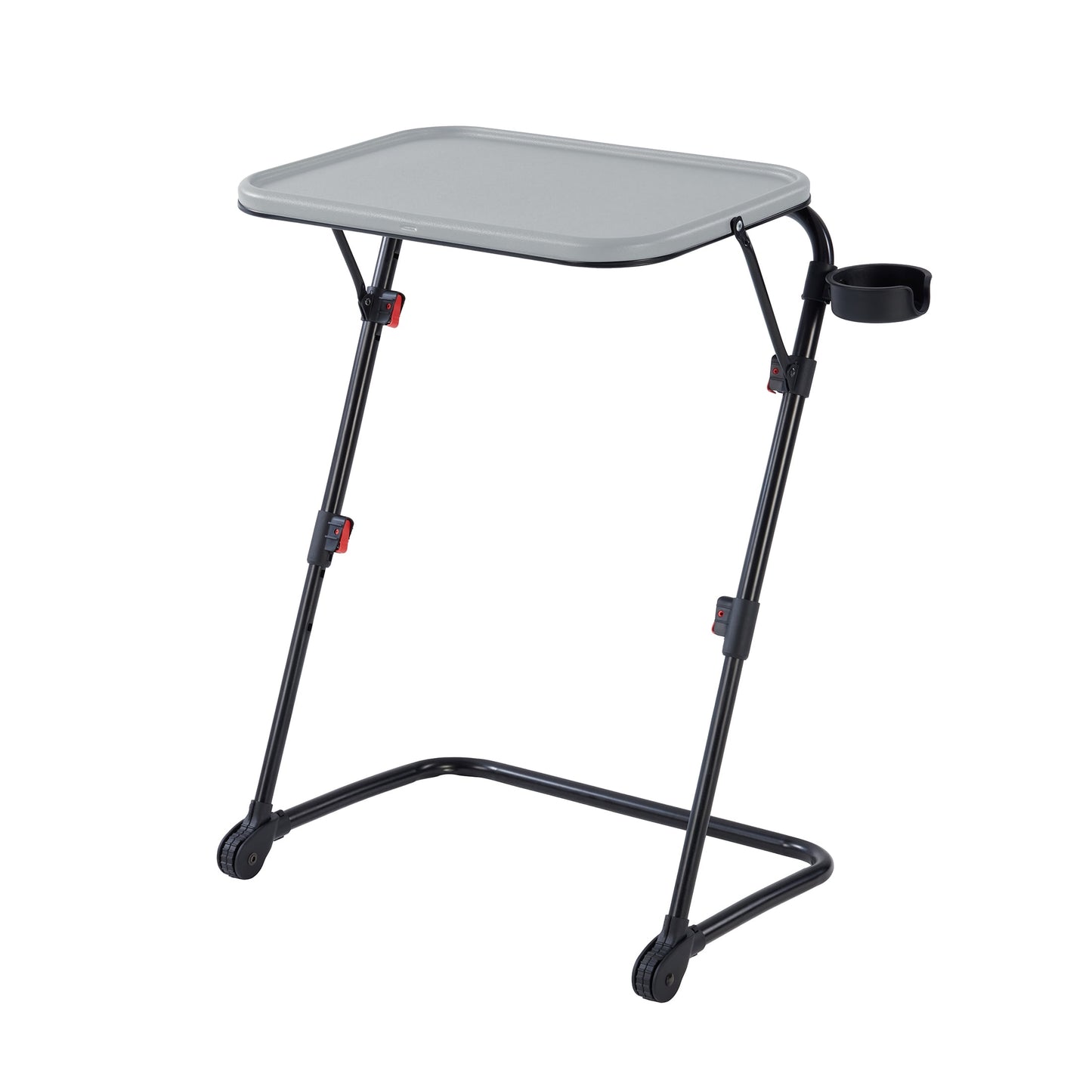 Mainstays Adjustable Folding TV Tray with Cup Holder, Gray