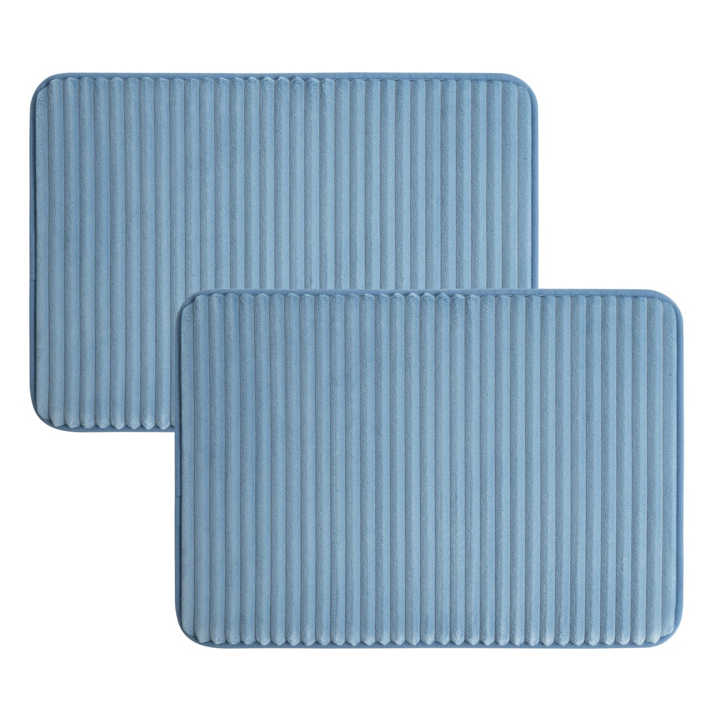 Mainstays Blue 2-Piece Performance Foam 20"x 32" Bath Rug Set