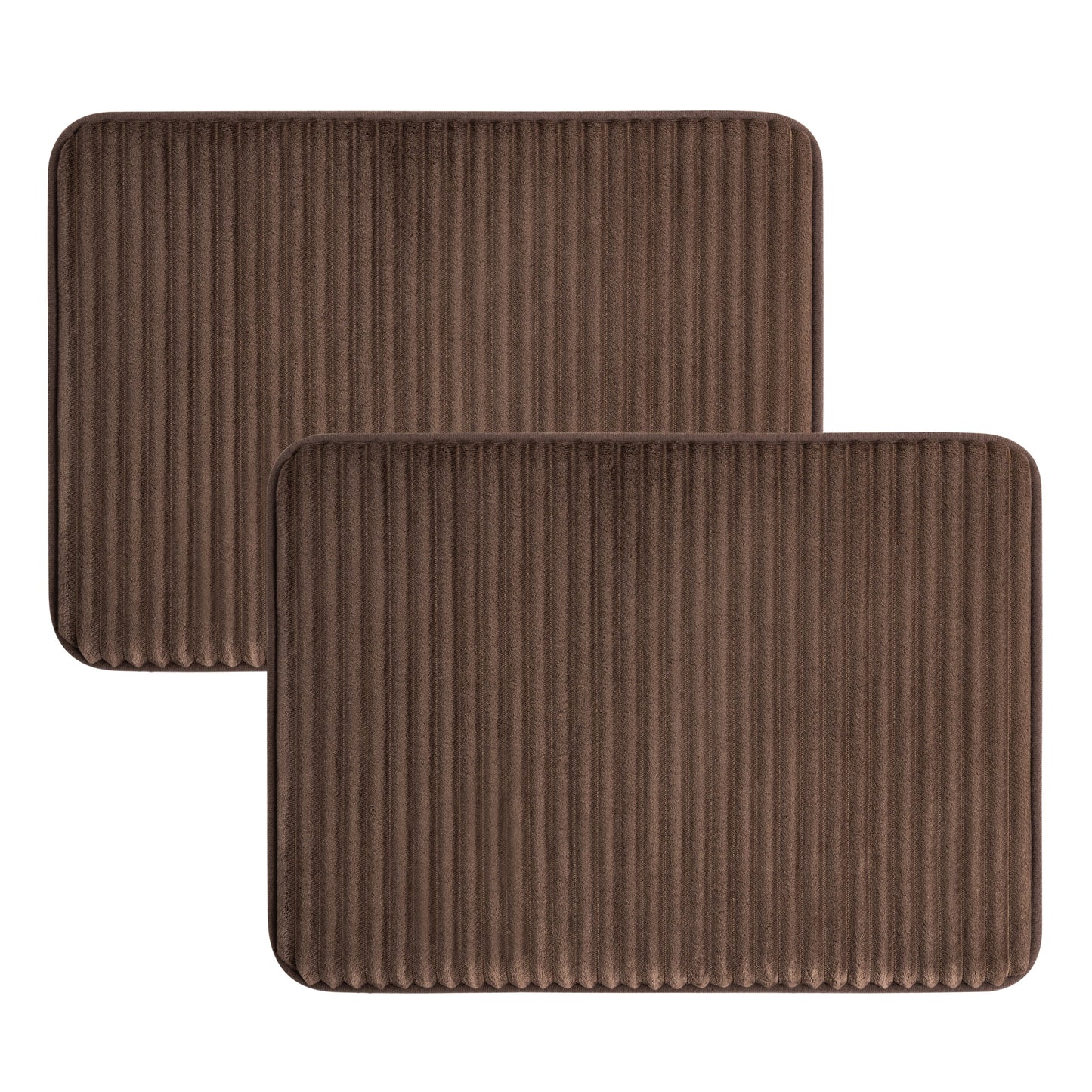 Mainstays Brown 2-Piece Performance Foam 20"x 32" Bath Rug Set